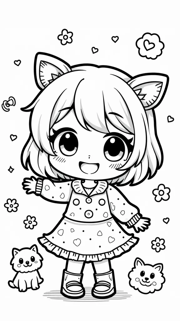 chibi coloring pages kawaii